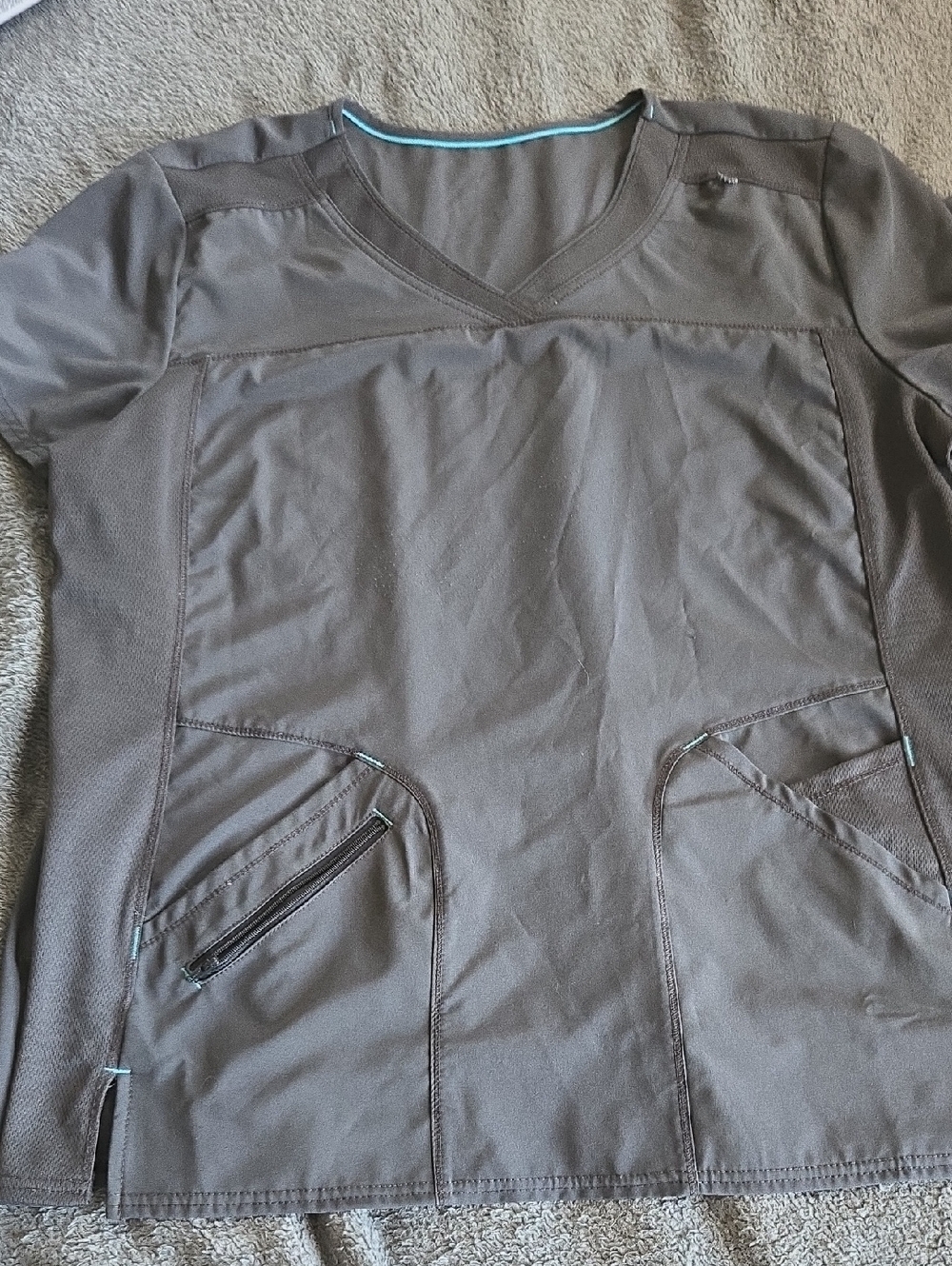 2XL womens Gray Scrub Top For Nurse Physician PA NP MA